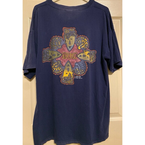 VTG 90s Sideout Single Stitch Surf Beach 2 Side Graphic T Shirt Mens XL USA Fade - Picture 2 of 16